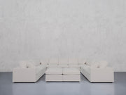 9-Seat Modular U-Sectional with Double Ottoman (Thin Arms)