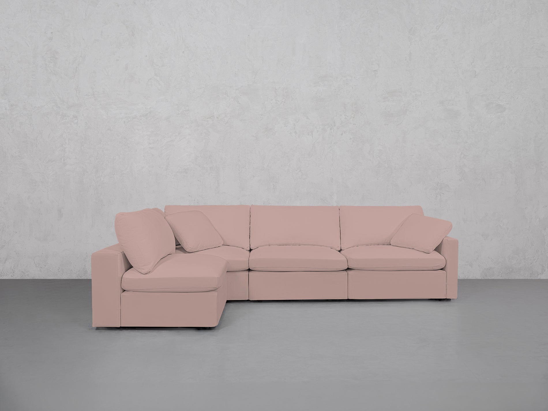 4-Seat Modular Open Corner Sectional (Thin Arms)