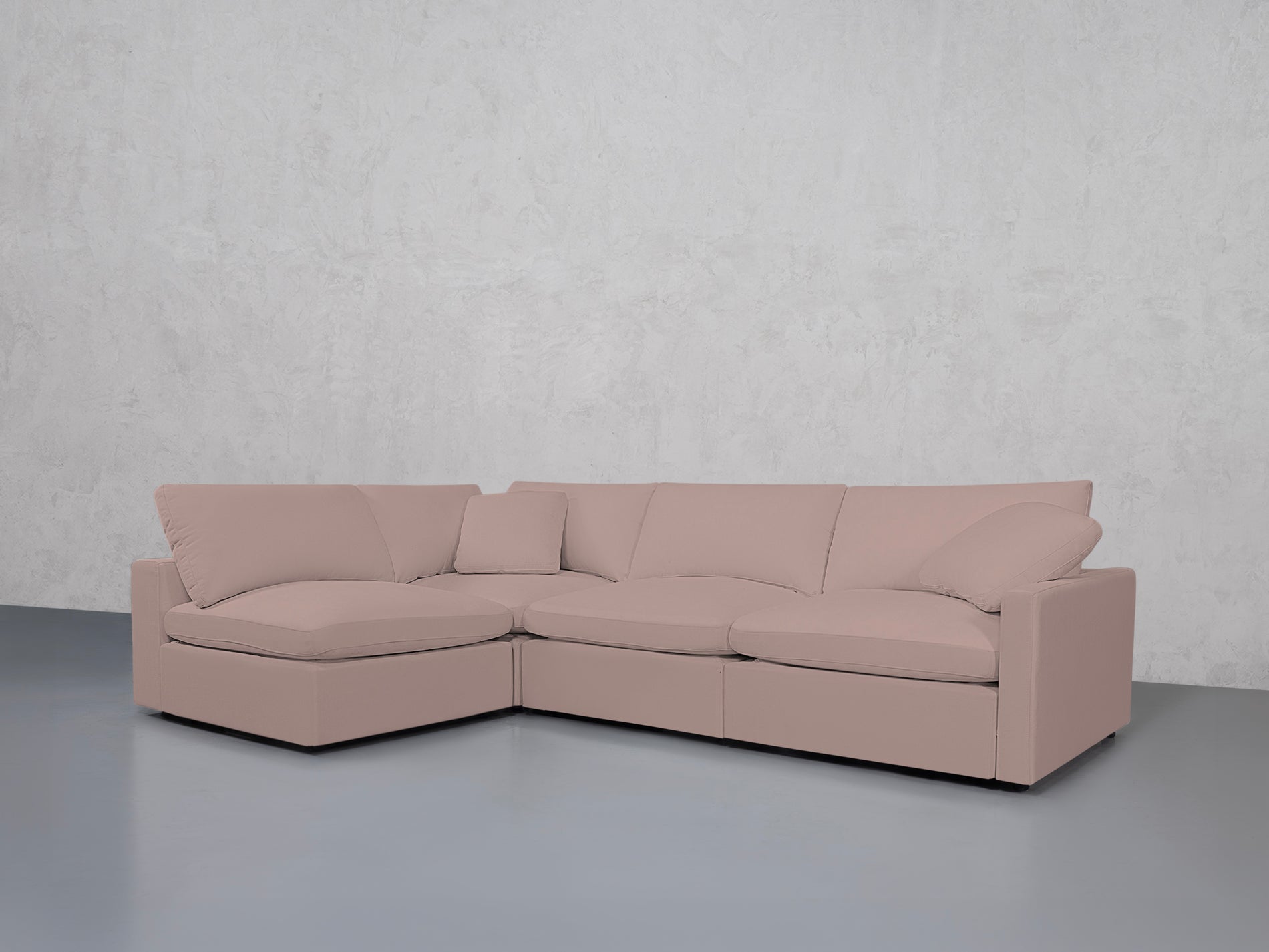 4-Seat Modular Open Corner Sectional (Thin Arms)