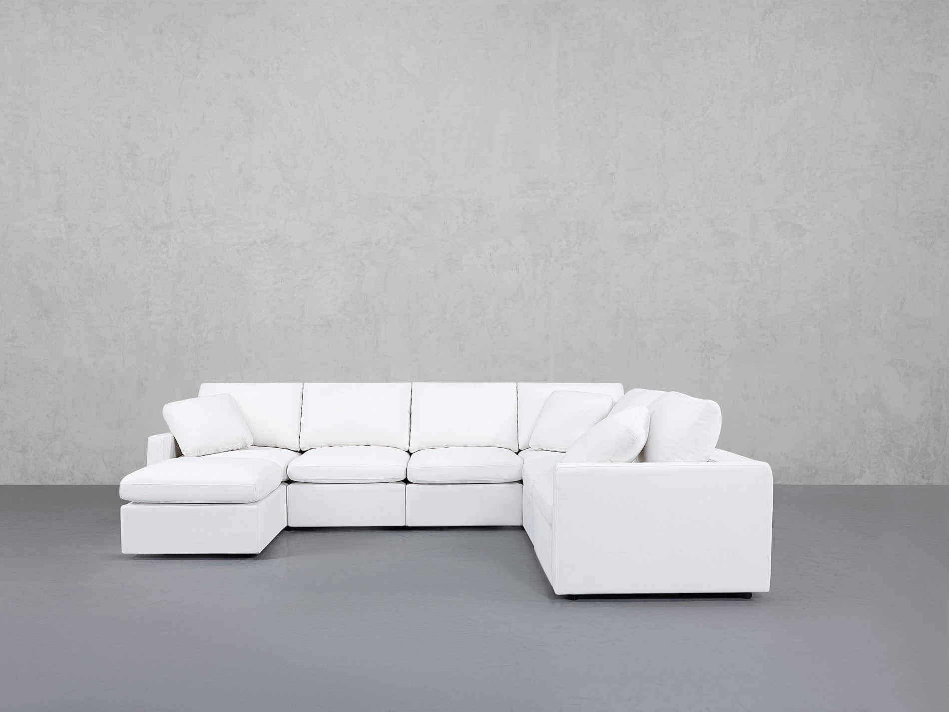 7-Seat Modular Chaise Corner Right Sectional (Thin Arms)