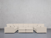 9-Seat Modular U-Sectional with Double Ottoman (Thin Arms)