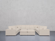 9-Seat Modular U-Sectional with Double Ottoman (Thin Arms)