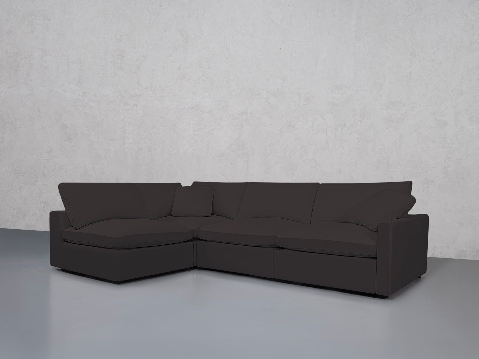 4-Seat Modular Open Corner Sectional (Thin Arms)