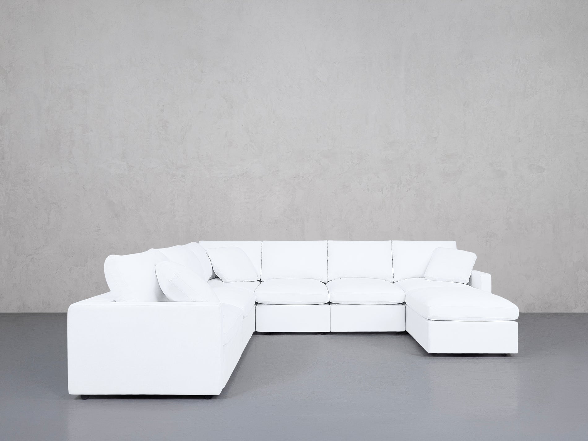 7-Seat Modular Chaise Corner Sectional (Thin Arms)