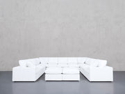 9-Seat Modular U-Sectional with Double Ottoman (Thin Arms)