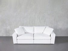 Washable White 2-Seat Modular Loveseat