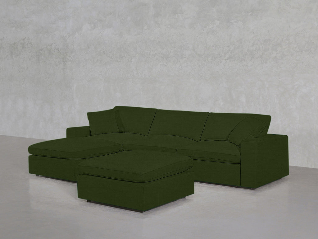 4-Seat Modular Chaise Sectional with Ottoman - 7th Avenue