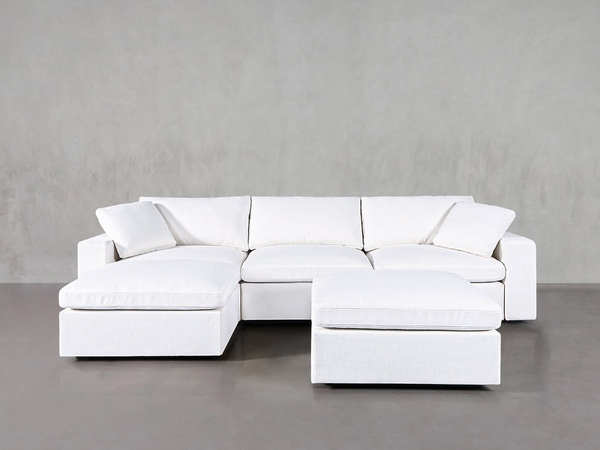 4-Seat Modular Chaise Sectional with Ottoman - 7th Avenue