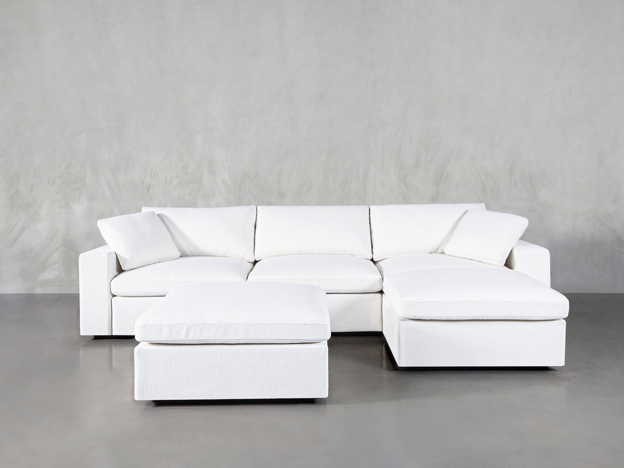 4 Seat Modular Chaise Sectional Sofa With Ottoman 7th Avenue