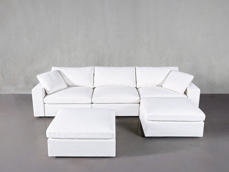 4-Seat Modular Chaise Sectional with Ottoman - 7th Avenue
