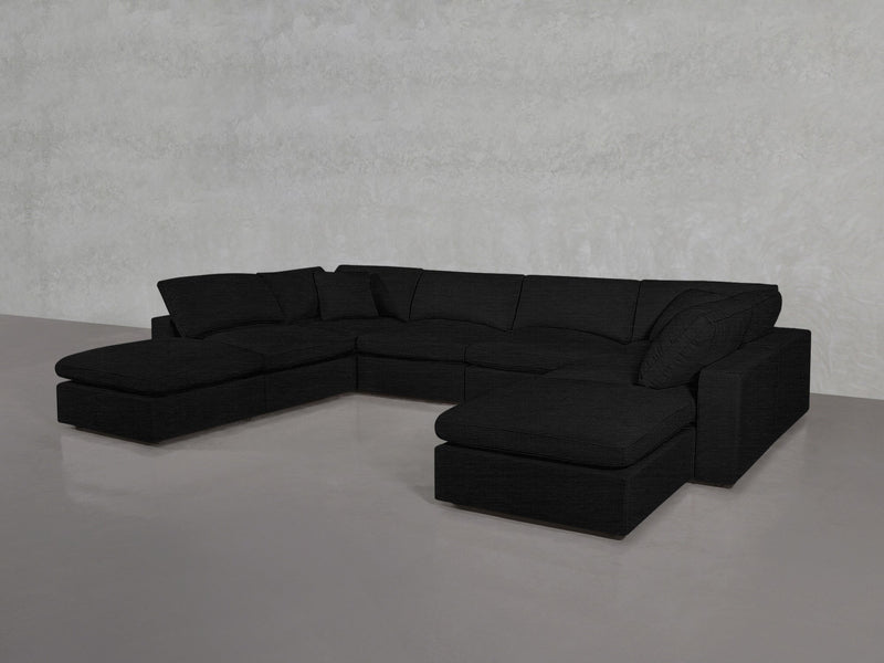 8-Seat Modular Double Lounger U-Sectional - 7th Avenue